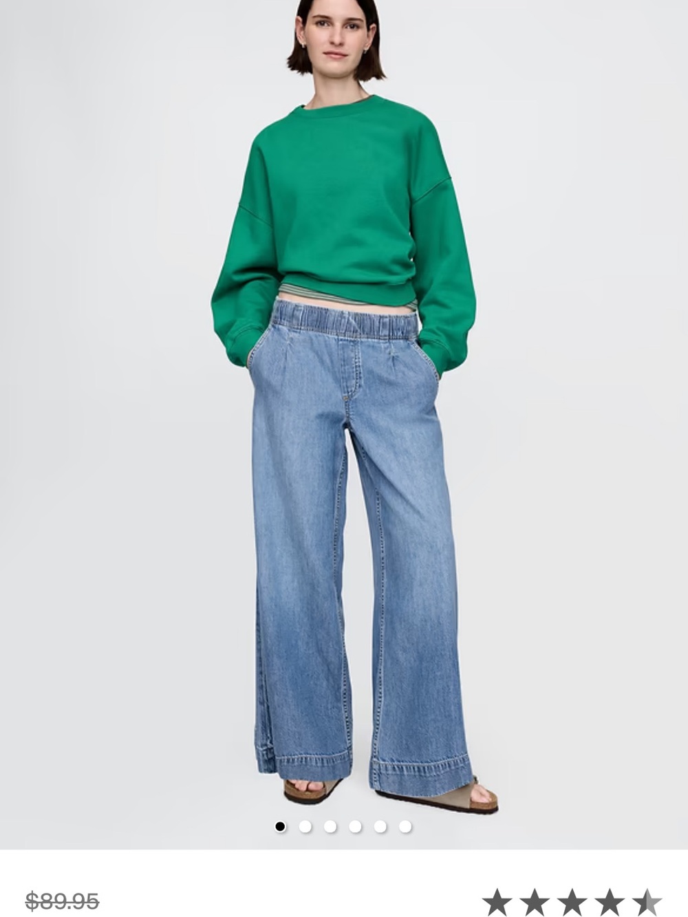 GAP mode rise, wide Leg, ultra soft pleated Light Blue Denim Jeans